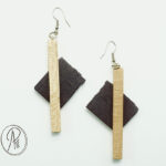 Длинные серьги из 2х ценных пород дерева
